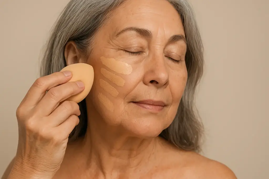 Make-up per pelle matura come si applica correttamente il fondotinta: la tecnica che valorizza senza appesantire